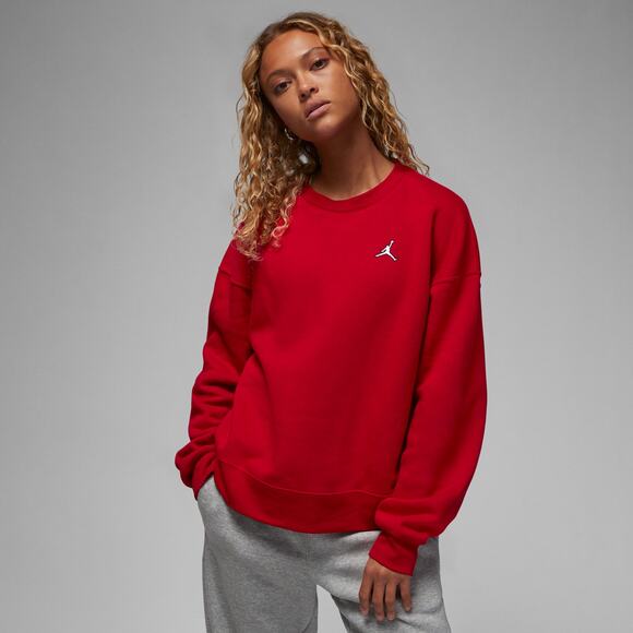 Jordan Women’s Brooklyn Fleece Crewneck Sweatshirt Red Size M - DQ4462 - Picture 1 of 6